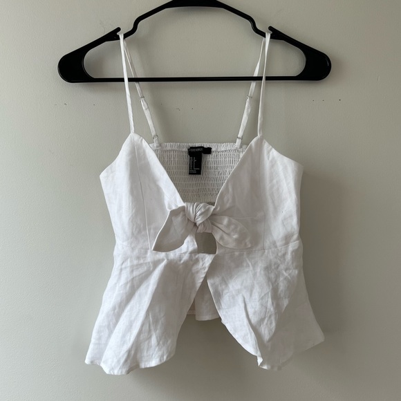 White tie front crop top - Picture 2 of 10